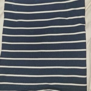 Banana Republic Striped Mini Skirt Blue/White Side Zip Cotton NWOT Size 4 $14